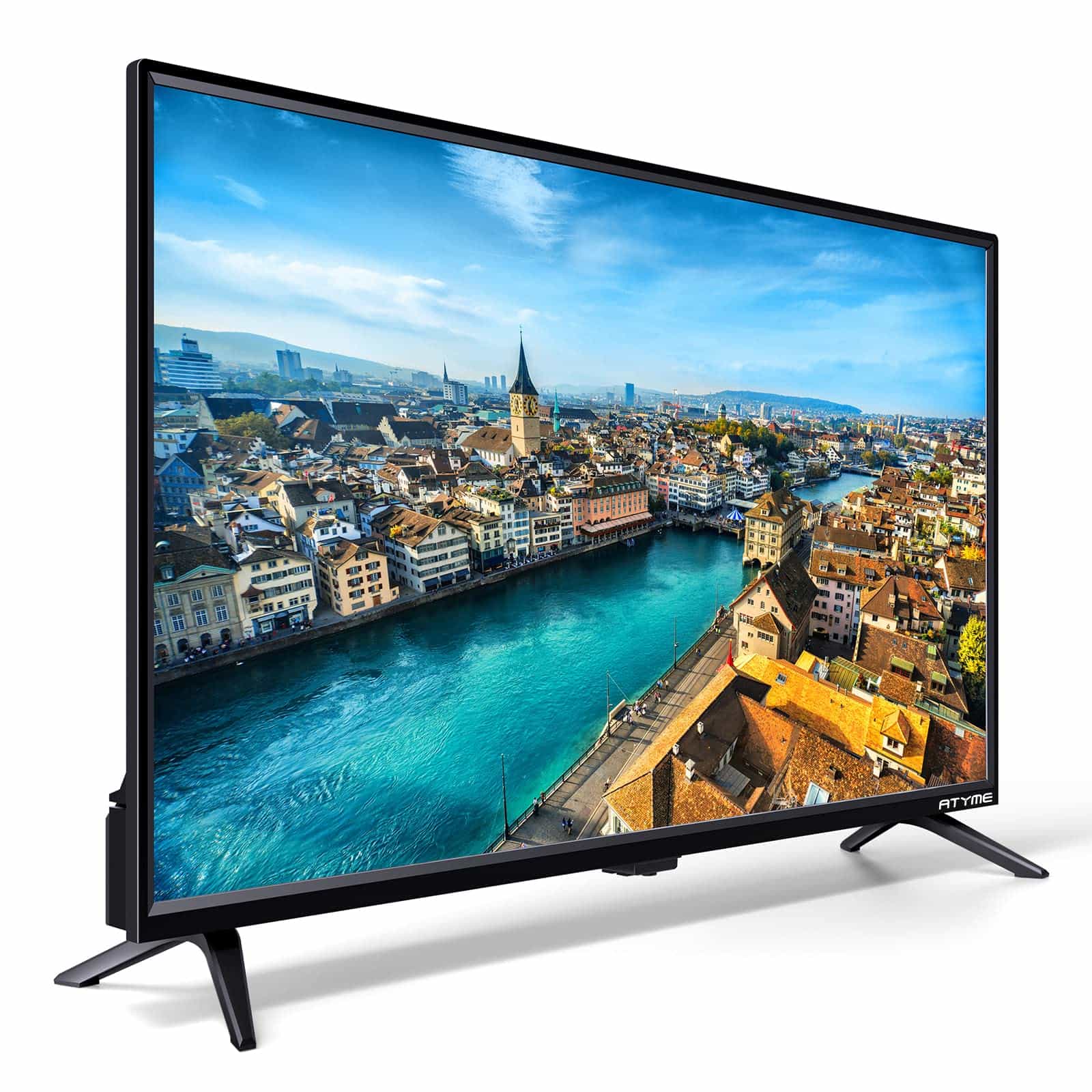 Televisor LED de pantalla plana sobre una base